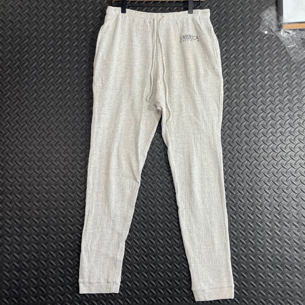 Perry‎ Ellis America Gray Waffle Knit Relaxed Jogger Pajama Pants Men's Small